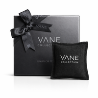 VANE Nº 1 Amber Noir luxury car perfume gift set — matte zwarte geschenkdoos